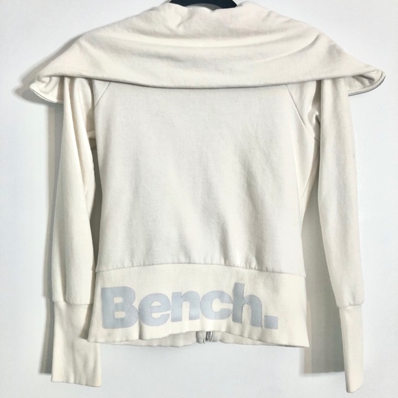 BENCH White Cowlneck Zip Up Sweater - Picture 2 of 4